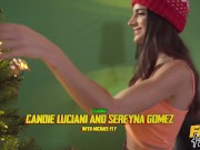 Fake Hostel - Horny skinny Francaise girl with small ass and Euro babe with tanlines have threesome with big cock 1/16