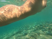Risky Fucked swim girl underwater Public Anal and pussy fuck on the beach JessiJek 4/16