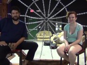 Amateur with big boobs is bound before having her pussy tormented with a toy 1/16