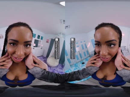 VR Bangers Ebony pussy creampie - GF experience with Kira Noir VRPorn