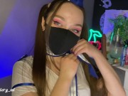 Стюардесса после рейса скачет на большом хуе 1/16