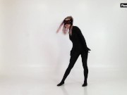 Black latex and braids very hot Russian flexible teenie 2/16