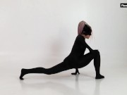 Black latex and braids very hot Russian flexible teenie 4/16