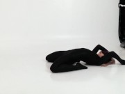 Black latex and braids very hot Russian flexible teenie 7/16