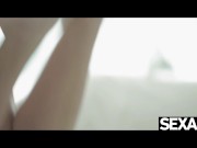 Watch these beautiful lesbians scissoring to intense orgasms 8/16