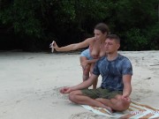 MEDITATION ON THE BEACH, DEEP BLOWJOB FROM A STRANGER! 3/16