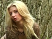 Naked Nymph Neoma Shows Off Her Small Tits and Long Legs In The Woods! 4/16