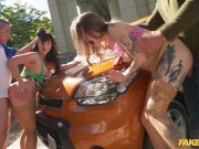 Fake Taxi - outdoor hardcore sex Orgy from the Fake Taxi Movie with lots of hard rough sex, cum, orgasms, tits and blowjobs 11/16