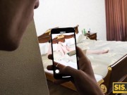 SISPORN. Stepbro replaces girl's hand giving pleasure to slit with cock 2/16