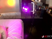 Behind the scenes shoot with tattooed chick in lingerie 12/16