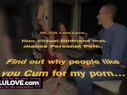 Babe sits with legs spread & robe open, big boobs and pussy out chatting with husband about life behind the porn - Lelu Love 16/16