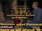 Babe sits with legs spread & robe open, big boobs and pussy out chatting with husband about life behind the porn - Lelu Love 2/16