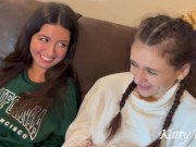 Подцепили с другом двух красоток и жестко их выебали . 1 версия