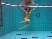 Cute teen Deniska swimming naked in the pool 12/16