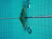 Cute teen Deniska swimming naked in the pool 2/16