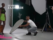 GIRLSRIMMING - Sexy shorthaired ebony girl Zaawaadi gives outstanding rimming on a photoshoot 1/16