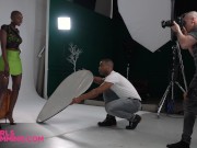 GIRLSRIMMING - Sexy shorthaired ebony girl Zaawaadi gives outstanding rimming on a photoshoot 2/16