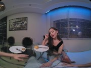 Naughty brunette takes your cock deep after a nice romantic dinner in VR 3/16