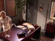 Corrupt Nurse Diamond Foxxx Toys Her Cute Intern With A Dildo During Work 2/16
