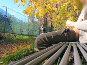 DICKFLASH in the PARK: a slutty milf can't resist to give a me a hard titty fuck 12/16