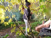 DICKFLASH in the PARK: a slutty milf can't resist to give a me a hard titty fuck 16/16