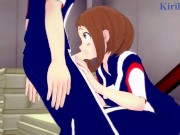 Ochako Uraraka plays hard with Izuku Midoriya's penis in the warehouse. - My Hero Academia Hentai 6/16
