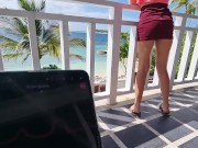 I control her pussy in public with a lovense lush - she moans and is embarassed 11/16