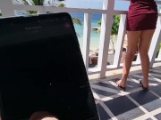 I control her pussy in public with a lovense lush - she moans and is embarassed 12/16