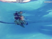 Blonde big tits long hair Sophie Murena enjoys pussy in the pool 4/16