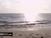 Gorgeous african brunette takes care of the photographer 1/16