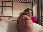 Fake Hostel - Tasha Lustn gets horny watching a dude masturbate and sits her small ass on his face before sliding onto cock 8/16