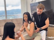 Two hot Venezuelan girls fuck their personal trainer 3/16