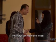 DADDY4K. Mature dad and GF's slutty daughters make love in living room 2/16