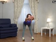 Babe Marina with perfect tits stretches her hot fit body 3/16