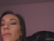 Brunette Sinn Sage's Skin Glistens As The Melting Ice Tickles Her Sexy Body! 4/16