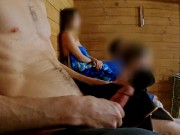 SAUNA ADVENTURE PT1: I show my hard cock to three people in the sauna 10/16