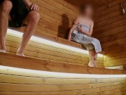 SAUNA ADVENTURE PT1: I show my hard cock to three people in the sauna 3/16