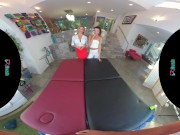 Busty blonde MILF and her stepdaughter fuck their masseur 2/16