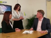 CFNM office 3some BJ by business MILFS 5/16