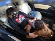 旦那と買い物中の人妻を誘惑して車に連れ込み中出しカーセックスした 11/16