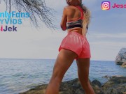 Girl dancing and Fucked On a Beach OMG! Public! Asshole filled with cum JessiJek 1/16