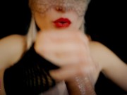 Incredibly pleasant handjob in mittens from a passionate stranger with red lips 5/16