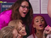 CFNM office sluts deepthroating in group 16/16