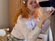 Redhead schoolgirl in her dreams fucks with her favorite teacher! 1/16