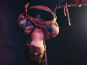 Lily lu as rigger tie up Valkiryz the rope bunny in an intense shibari bondage rope session -tattoo punk emo goth BDSM fetish 10/16