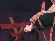 Lily lu as rigger tie up Valkiryz the rope bunny in an intense shibari bondage rope session -tattoo punk emo goth BDSM fetish 6/16