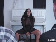 Sexy brunette get double stuffed by two lucky men 2/16