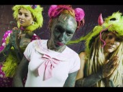 Shibari master class - Rigger Lily Lu suspend two rope bunnys the same time in ropes and explain every step with Anuskatzz 2/16