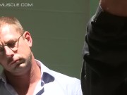 Derek Pain is bound and interrogated by two guards 5/16