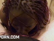 Sexy ebony chubby like hot blowjob at the hard white dicks 11/16